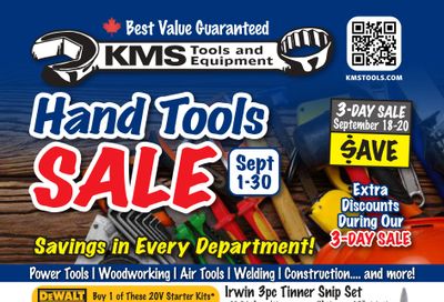 KMS Tools and Equipment Flyer September 1 to 30 KMS Tools and Equipment Flyer September 1 to 30