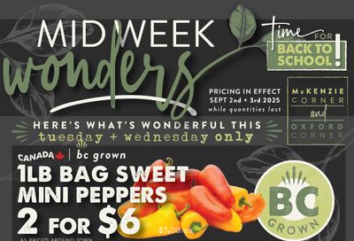 The Root Cellar Mid-Week Flyer September 2 and 3 The Root Cellar Mid-Week Flyer September 2 and 3