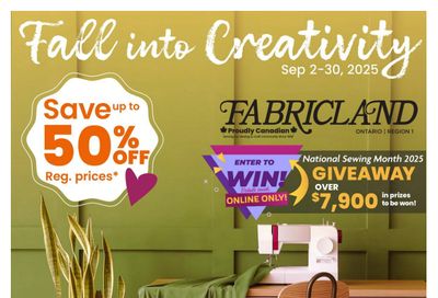 Fabricland (ON) Flyer September 2 to 30