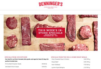 Denninger's Weekly Specials September 3 to 9