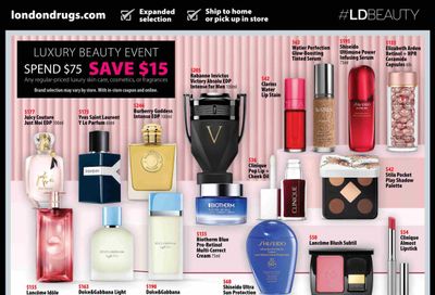 London Drugs Luxury Beauty Event Flyer September 5 to 24