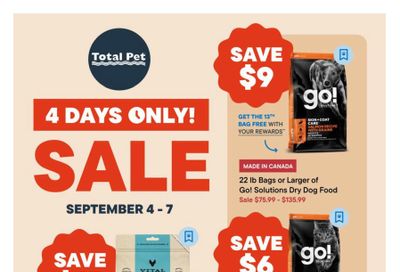 Total Pet Flyer September 4 to 7