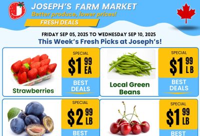 Joseph's Farm Market Flyer September 5 to 10