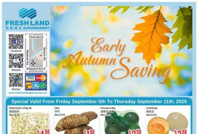 FreshLand Supermarket Flyer September 5 to 11 FreshLand Supermarket Flyer September 5 to 11