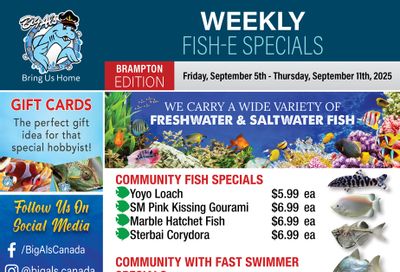 Big Al's (Brampton) Weekly Specials September 5 to 11