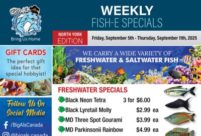 Big Al's (North York) Weekly Specials September 5 to 11