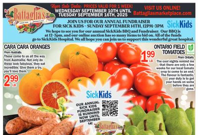 Battaglia's Marketplace Flyer September 10 to 16 Battaglia's Marketplace Flyer September 10 to 16