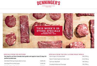 Denninger's Weekly Specials September 10 to 30