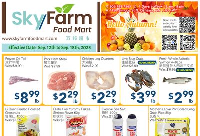 SkyFarm Food Mart Flyer September 12 to 18