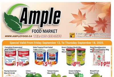 Ample Food Market (Brampton) Flyer September 12 to 18 Ample Food Market (Brampton) Flyer September 12 to 18