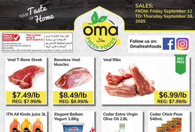 Oma Fresh Foods Flyer September 12 to 18 Oma Fresh Foods Flyer September 12 to 18