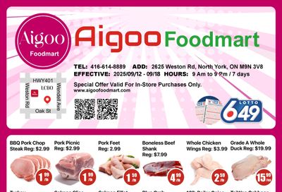 Aigoo Foodmart Flyer September 12 to 18 Aigoo Foodmart Flyer September 12 to 18