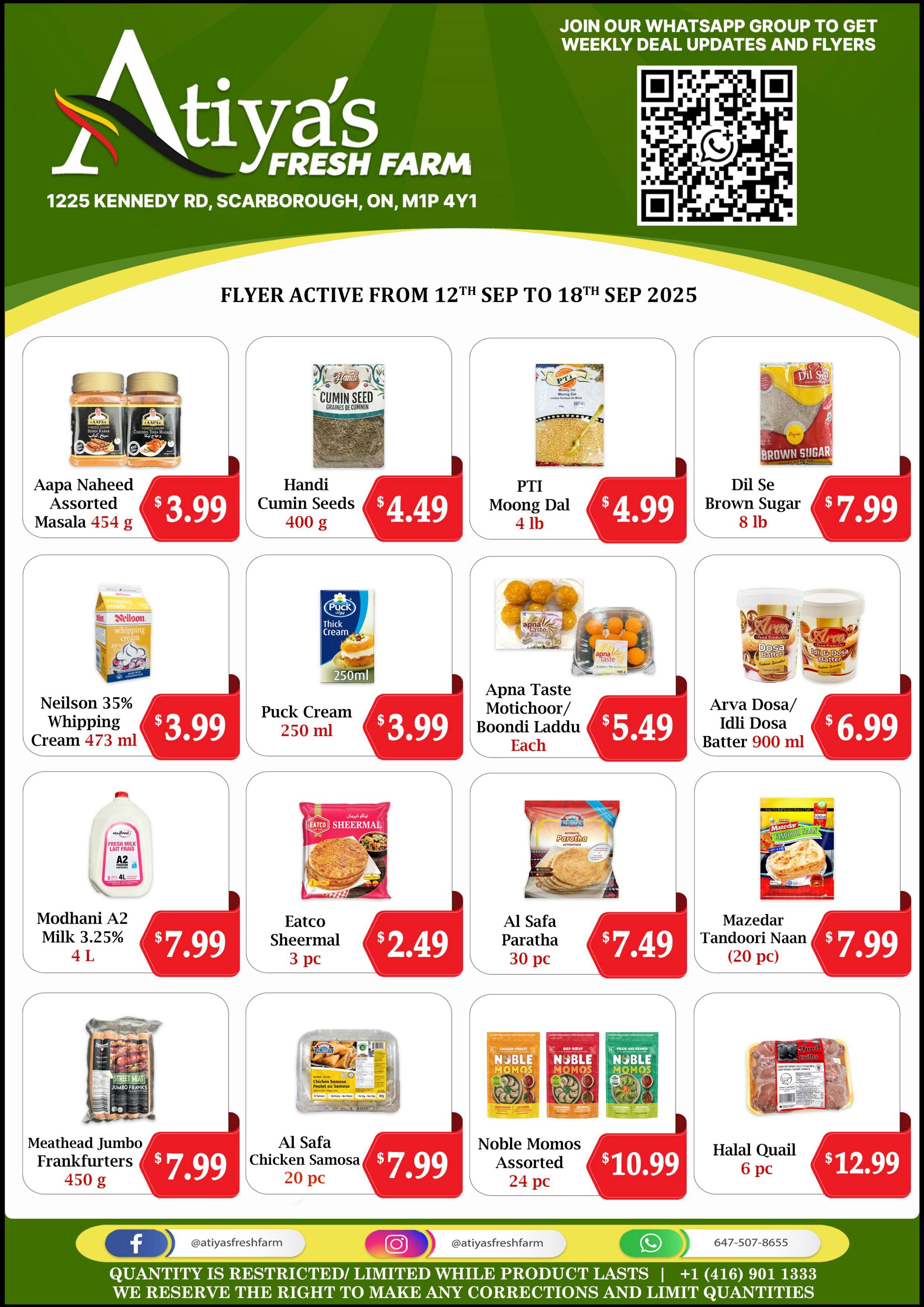 Atiya's Fresh Farm Flyer September 12 to 18