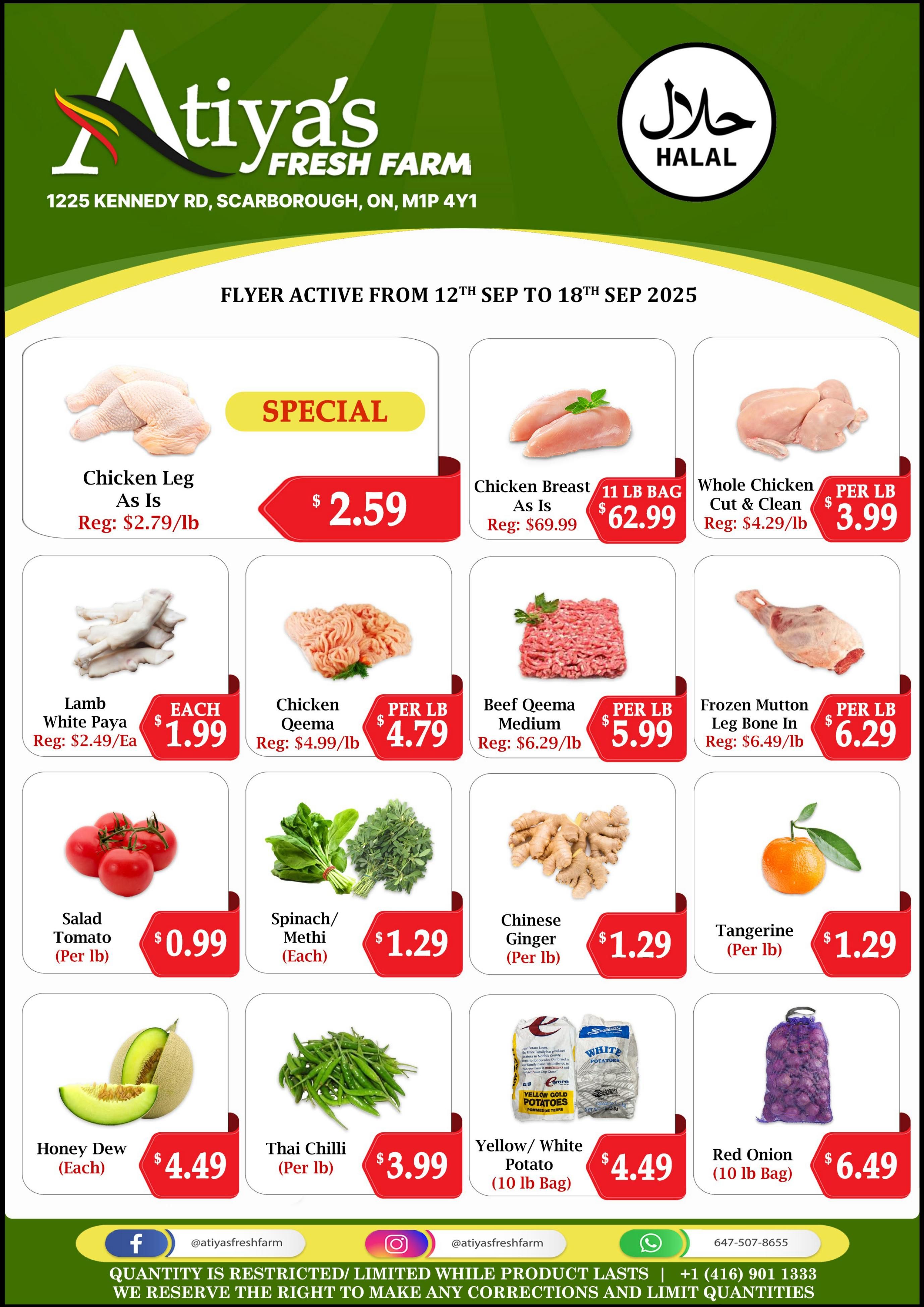 Atiya's Fresh Farm Flyer September 12 to 18
