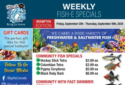 Big Al's (Brampton) Weekly Specials September 12 to 18