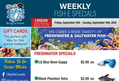 Big Al's (London) Weekend Specials September 12 to 14