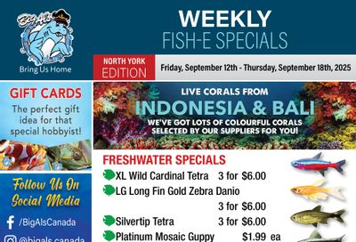 Big Al's (North York) Weekly Specials September 12 to 18