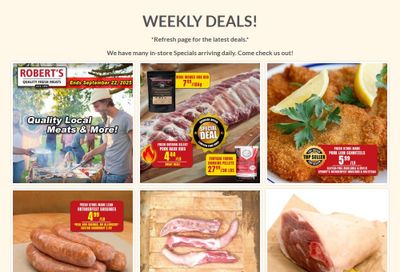 Robert's Fresh and Boxed Meats Flyer September 15 to 22 Robert's Fresh and Boxed Meats Flyer September 15 to 22
