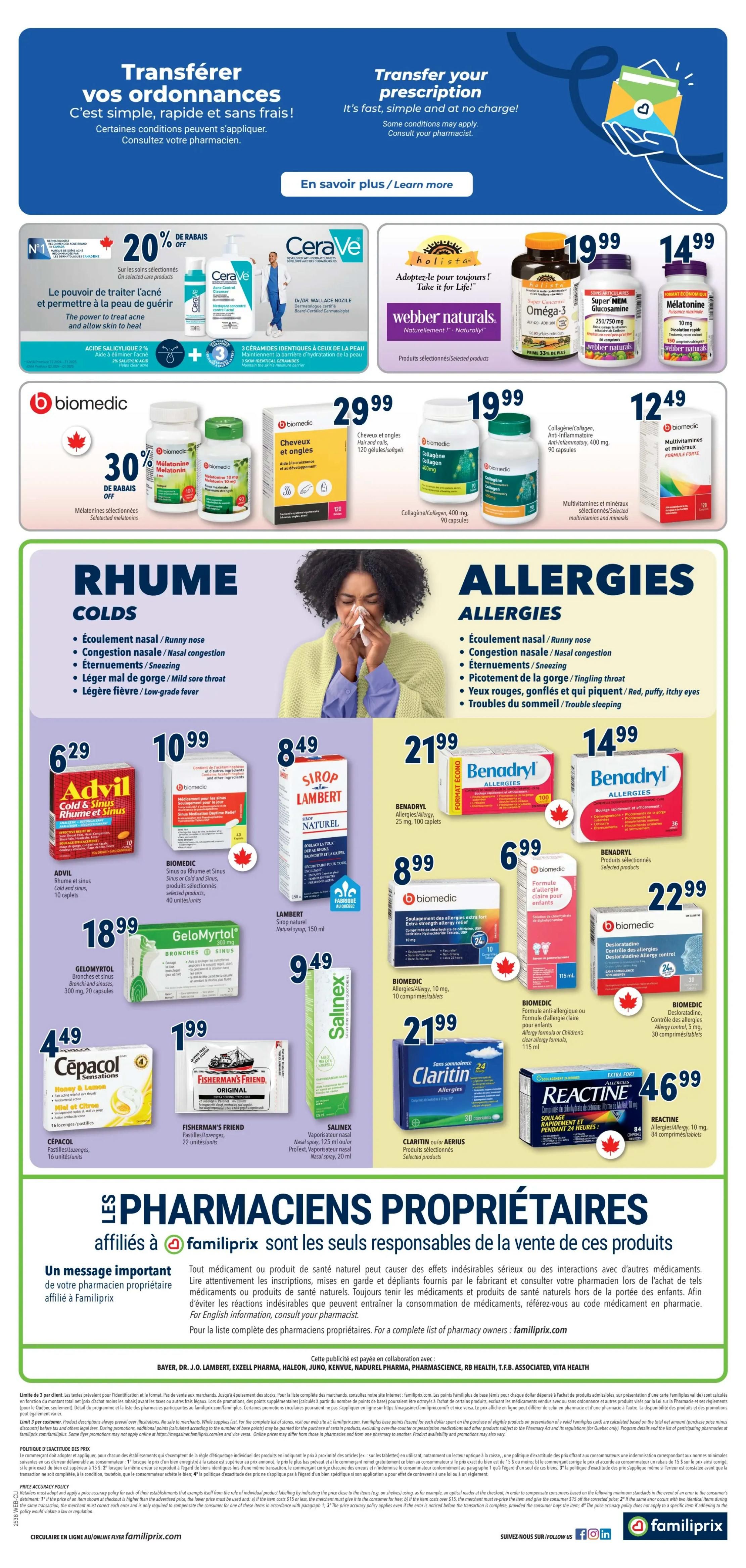 Familiprix Clinique Flyer September 18 to 24