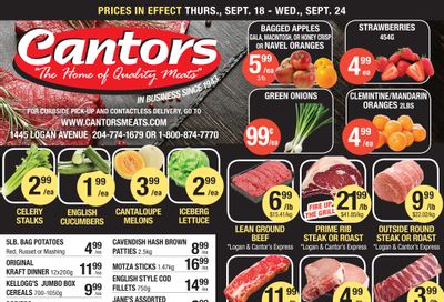 Cantor's Meats Flyer September 18 to 24