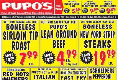 Pupo's Food Market Flyer September 18 to 24