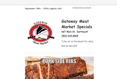 Gateway Meat Market Flyer September 18 to 24 Gateway Meat Market Flyer September 18 to 24