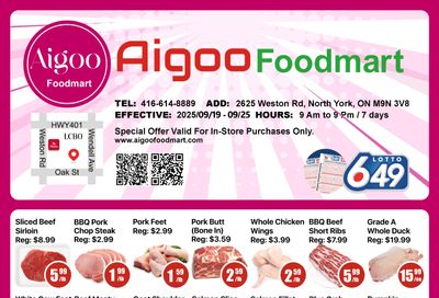 Aigoo Foodmart Flyer September 19 to 25 Aigoo Foodmart Flyer September 19 to 25