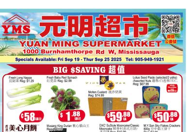 Yuan Ming Supermarket Flyer September 19 to 25