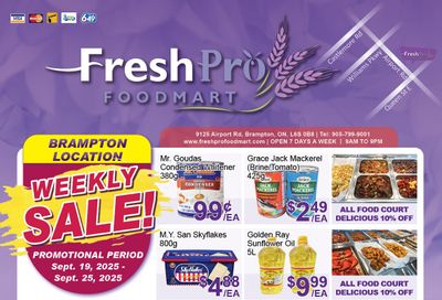 FreshPro Foodmart (Brampton) Flyer September 19 to 25 FreshPro Foodmart (Brampton) Flyer September 19 to 25