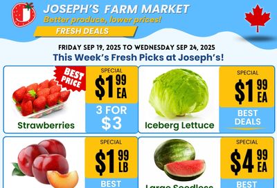 Joseph's Farm Market Flyer September 19 to 24 Joseph's Farm Market Flyer September 19 to 24