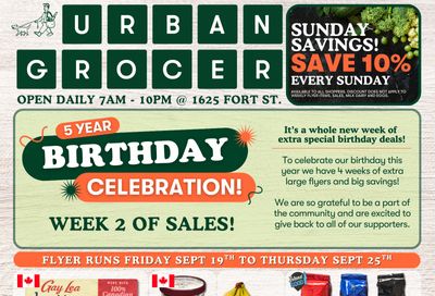 Urban Grocer Flyer September 19 to 25 Urban Grocer Flyer September 19 to 25