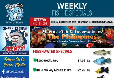 Big Al's (Ottawa) Weekly Specials September 19 to 25 Big Al's (Ottawa) Weekly Specials September 19 to 25