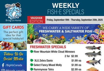 Big Al's (Vaughan) Weekly Specials September 19 to 25 Big Al's (Vaughan) Weekly Specials September 19 to 25