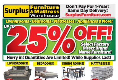 Surplus Furniture & Mattress Warehouse (St. John's, Corner Brook, Grand Falls Windsor) Flyer September 22 to 28