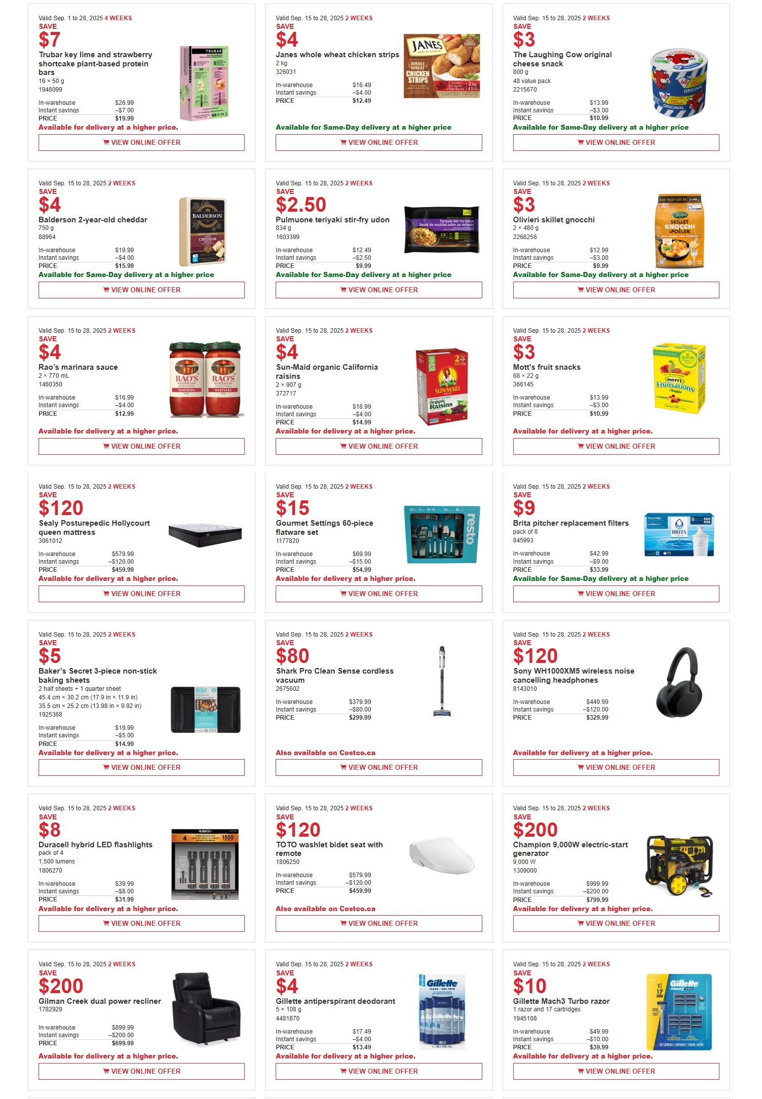 Costco (West, ON & Atlantic Canada) Warehouse Offers  September 15 to 28