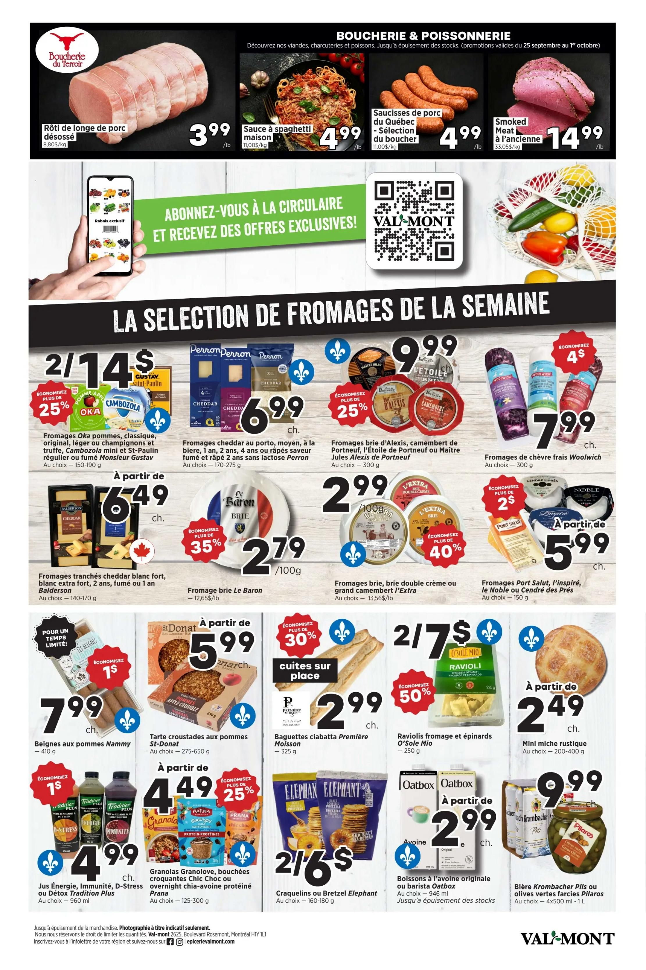 Val-Mont Flyer September 25 to October 1