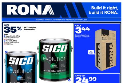 Rona & Rona+ (Atlantic) Flyer September 25 to October 8