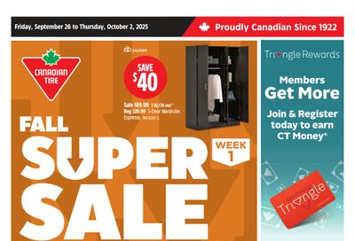 Canadian Tire (West) Flyer September 26 to October 2 Canadian Tire (West) Flyer September 26 to October 2