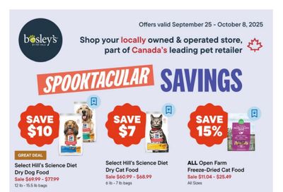 Bosley's by PetValu Flyer September 25 to October 8 Bosley's by PetValu Flyer September 25 to October 8