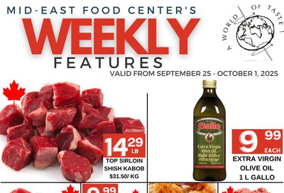 Mid-East Food Centre Flyer September 25 to October 1 Mid-East Food Centre Flyer September 25 to October 1