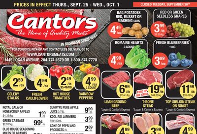 Cantor's Meats Flyer September 25 to October 1 Cantor's Meats Flyer September 25 to October 1