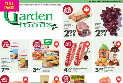 Garden Foods Flyer September 25 to October 1 Garden Foods Flyer September 25 to October 1