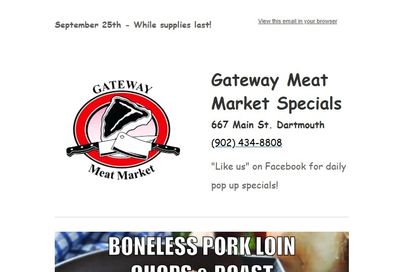 Gateway Meat Market Flyer September 25 to October 1 Gateway Meat Market Flyer September 25 to October 1