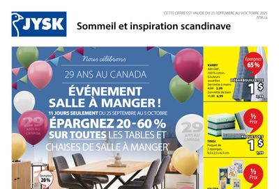 JYSK (QC) Flyer September 25 to October 9 JYSK (QC) Flyer September 25 to October 9