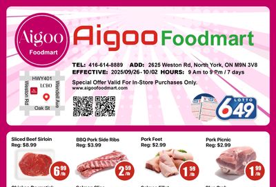 Aigoo Foodmart Flyer September 26 to October 2 Aigoo Foodmart Flyer September 26 to October 2