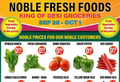 Noble Fresh Foods Flyer September 25 to October 1