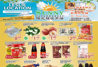 Sunny Supermarket (Leslie) Flyer September 26 to October 2