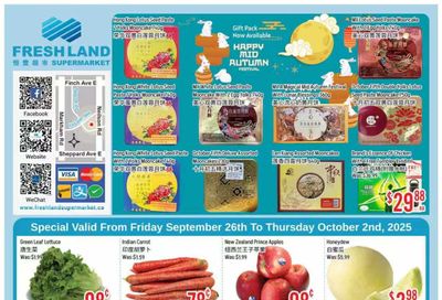 FreshLand Supermarket Flyer September 26 to October 2