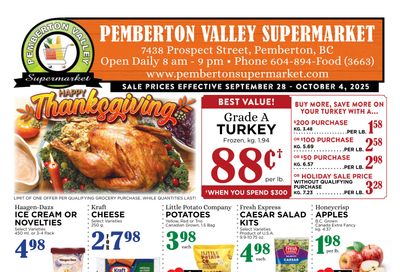 Pemberton Valley Supermarket Flyer September 28 to October 4