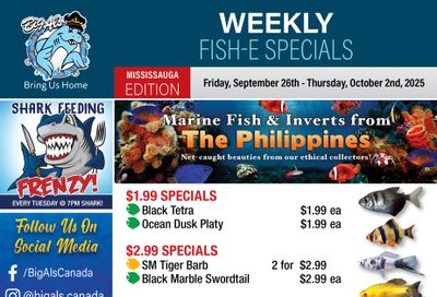 Big Al's (Mississauga) Weekly Specials September 26 to October 2